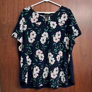 Van Heusen‎ Top Blouse Navy Floral XXL